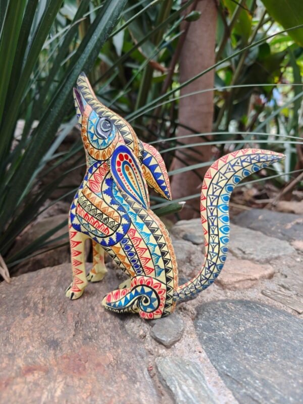 Fox Figurine Mexican Folk Art Alebrije Sculpture, Wooden Coyote Decoration Statue, Made Of Wood And Carved By Hand ASK FOR CUSTOMIZE - Image 4