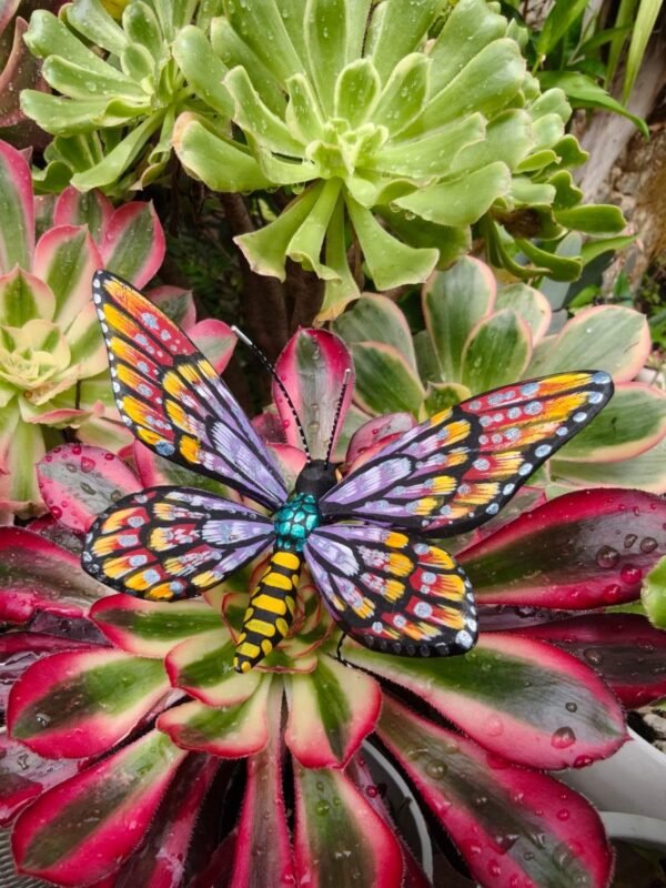 Butterflie Figurine Statue Oaxaca Mexican Folk Art Alebrije Sculpture, Wooden As Mexican Decoration, Made Of Wood And Carved By Hand - Image 3