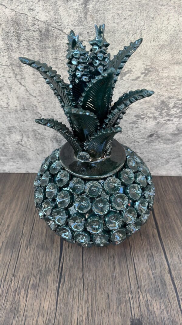 Mexican pottery, Pineapple decor, Mexican decoration, Pineapple sculpture, Glazed clay pineapple, Pottery from Michoacan - Image 3
