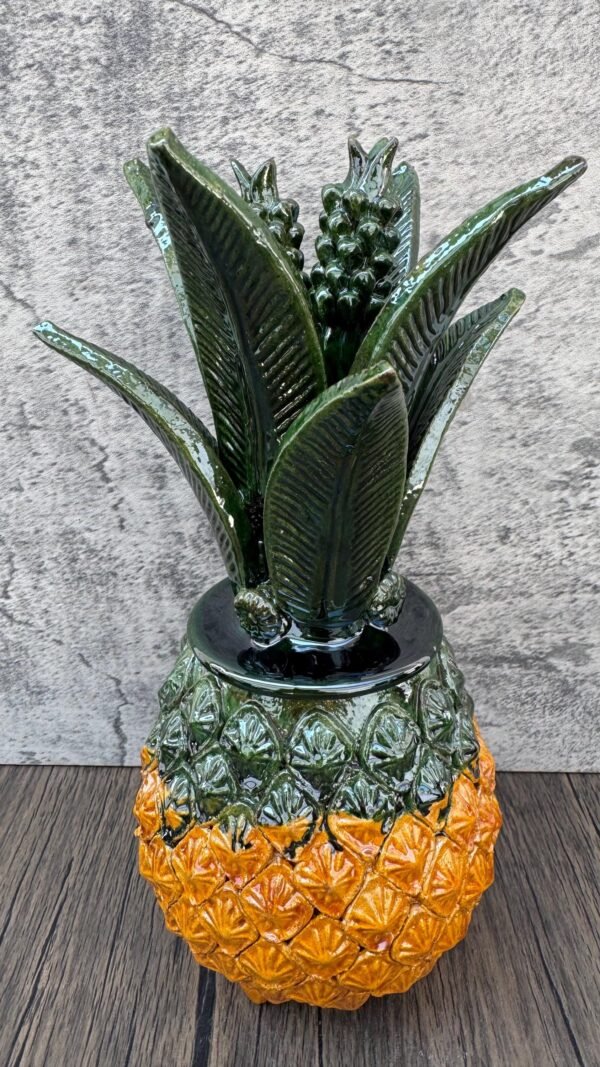 Mexican pottery, Pineapple decor, Mexican decoration, Pineapple sculpture, Glazed clay pineapple, Pottery from Michoacan - Image 3