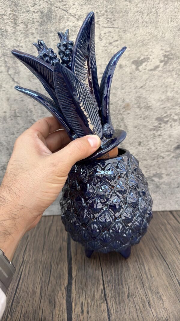 Mexican pottery, Pineapple decor, Mexican decoration, Pineapple sculpture, Glazed clay pineapple, Pottery from Michoacan - Image 4