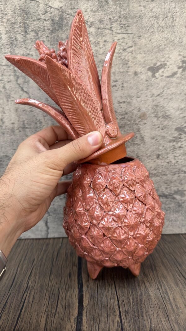 Mexican pottery, Pineapple decor, Mexican decoration, Pineapple sculpture, Glazed clay pineapple, Pottery from Michoacan - Image 4