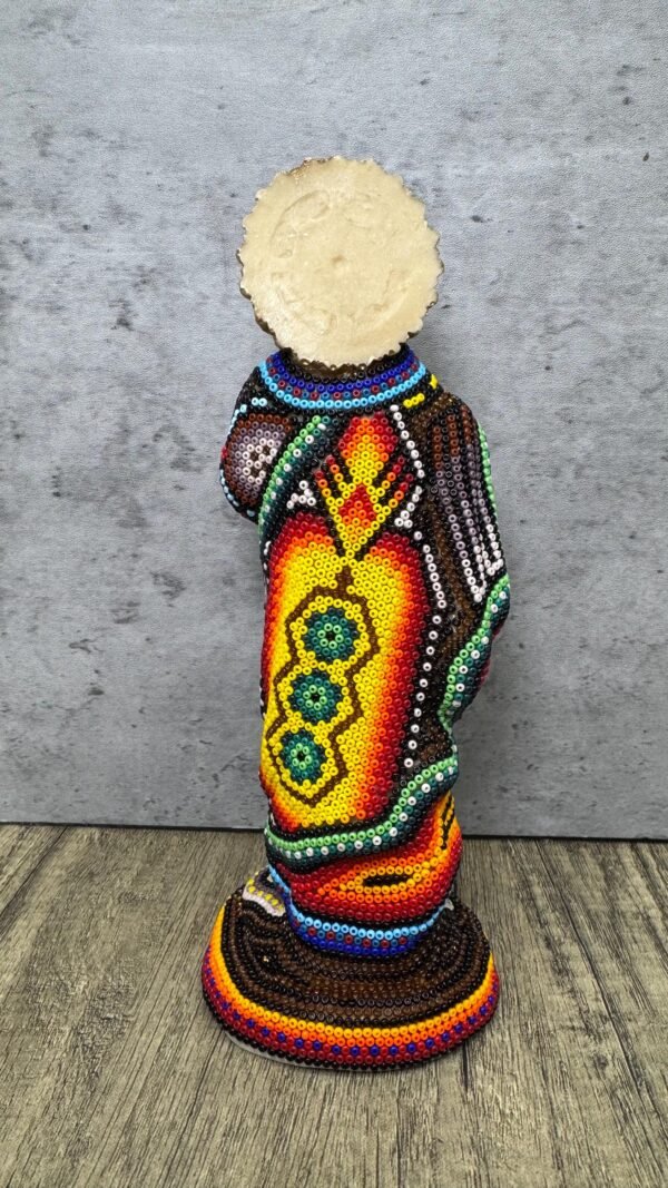 Saint Jude Statue Huichol Style Beaded Art Colorful Folk Art Sculpture, Mexican Nayarit Handmade Religious Decor,  Saint Jude Catholic Gift - Image 5