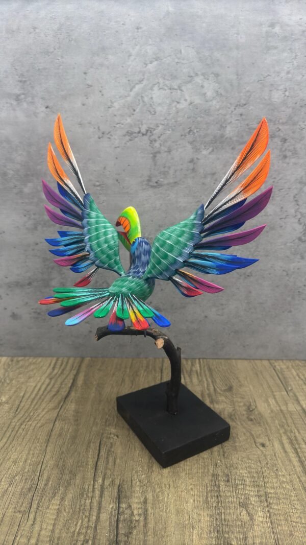 Toucan Bird Statue Mexican Art Alebrije Sculpture, Wooden Parrot  Decoration Figure, Made Of Wood And Carved By Hand ASK FOR CUSTOMIZE - Image 5