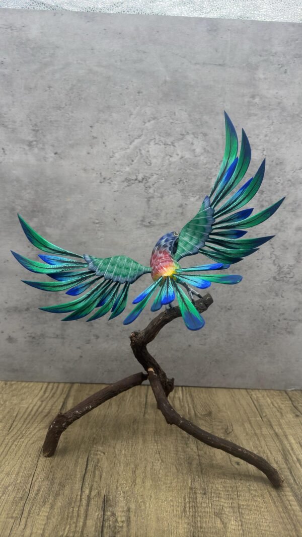 Parakeet Bird Statue Mexican Art Alebrije Sculpture, Wooden Parrot  Decoration Figure, Made Of Wood And Carved By Hand ASK FOR CUSTOMIZE - Image 4