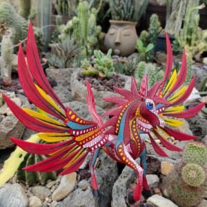 Pegasus Statue Folk Art Alebrije Sculpture, Wooden horse Mexican Decoration Figurine, Made Of Wood And Carved By Hand