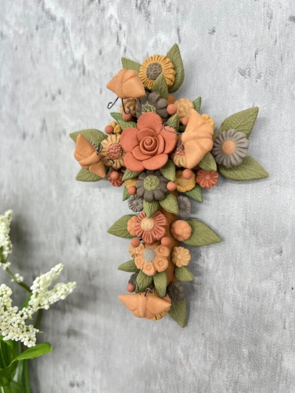 Crucifix, Mexican folk art, Cross Sculpture, Mexican cross, Cross wall hanging, Cross figurine, Decorative cross - Image 2