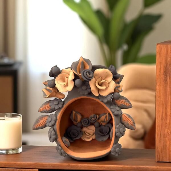 Filigrana Tealight Clay Mini Chimney, Candle Holder Artistic  Oaxaca México By Artisans Handmade Crafts, Home Decor Folk Art,  Pastillaje
