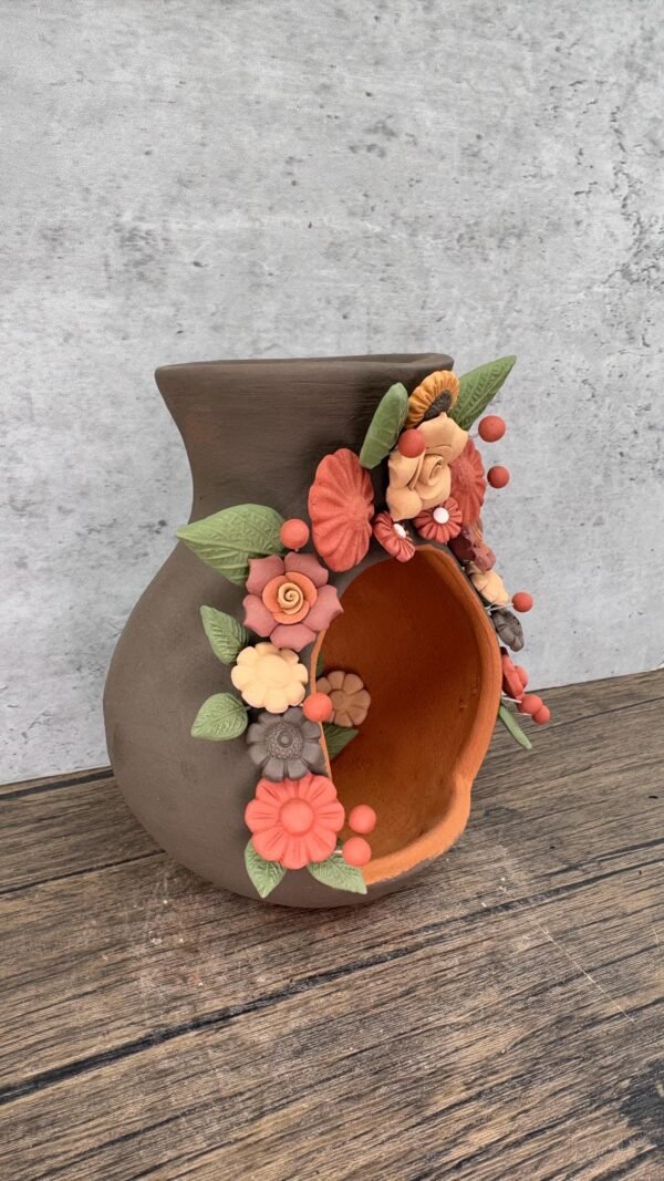 Filigrana Tealight Clay Mini Chimney, Candle Holder Artistic  Oaxaca México By Artisans Handmade Crafts, Home Decor Folk Art,  Pastillaje - Image 2