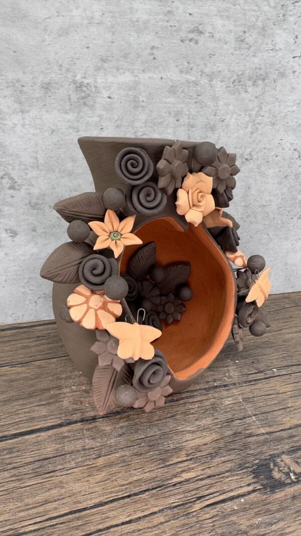 Filigrana Tealight Clay Mini Chimney, Candle Holder Artistic  Oaxaca México By Artisans Handmade Crafts, Home Decor Folk Art,  Pastillaje - Image 2