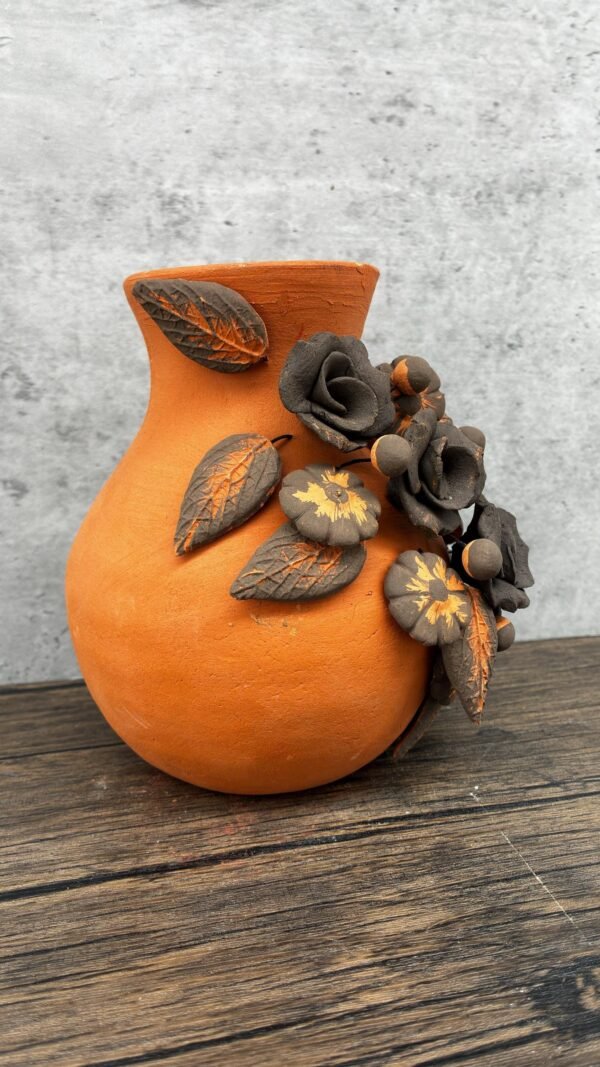 Filigrana Clay Vase Artistic From Oaxaca México By Artisans Handmade Crafts, Home Decor Folk Art, Dry Flower Pastillaje Technique Collectors - Image 2