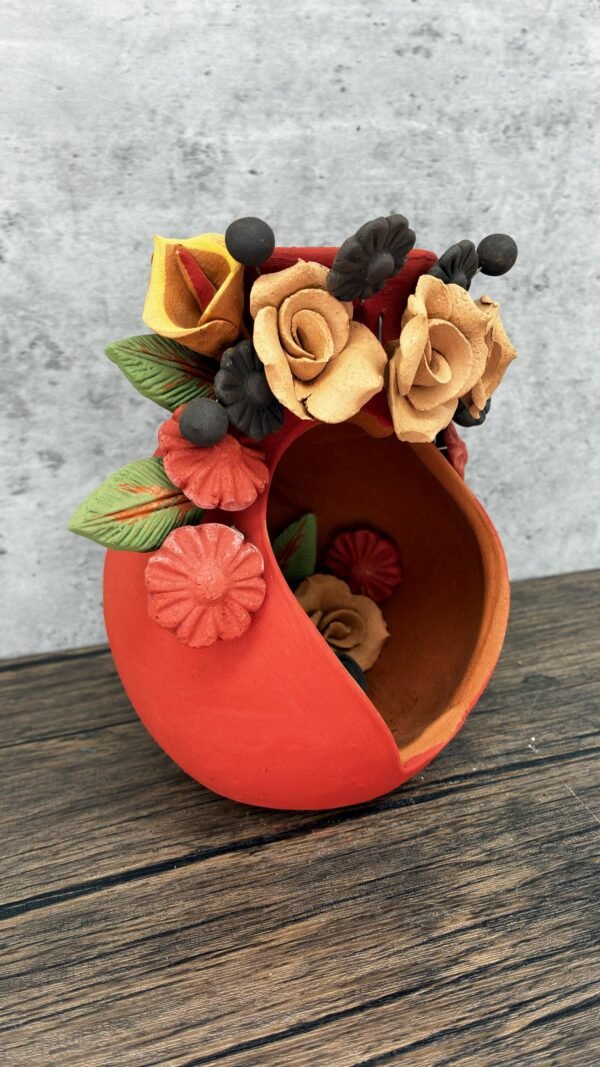Filigrana Tealight Clay Mini Chimney, Candle Holder Artistic  Oaxaca México By Artisans Handmade Crafts, Home Decor Folk Art,  Pastillaje - Image 2