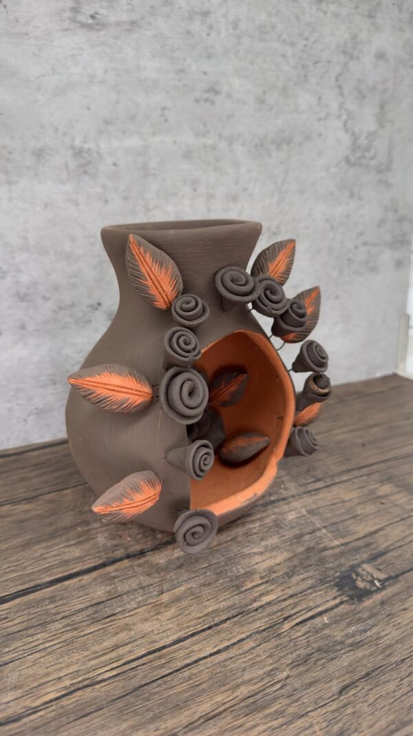Filigrana Tealight Clay Mini Chimney, Candle Holder Artistic  Oaxaca México By Artisans Handmade Crafts, Home Decor Folk Art,  Pastillaje - Image 2
