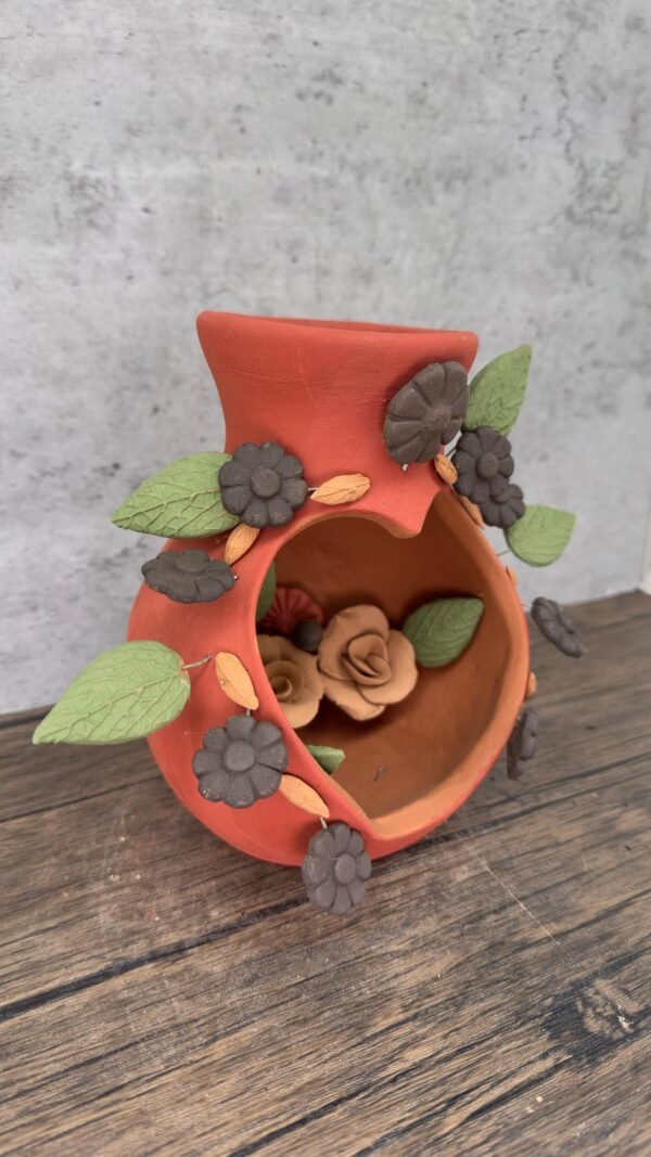 Filigrana Tealight Clay Mini Chimney, Candle Holder Artistic  Oaxaca México By Artisans Handmade Crafts, Home Decor Folk Art,  Pastillaje - Image 2