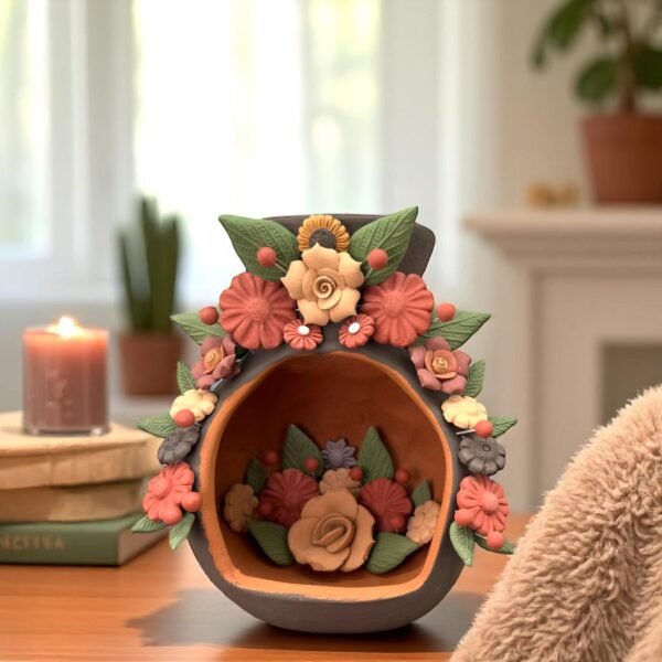 Filigrana Tealight Clay Mini Chimney, Candle Holder Artistic  Oaxaca México By Artisans Handmade Crafts, Home Decor Folk Art,  Pastillaje