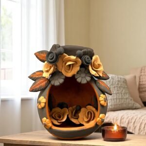 Filigrana Tealight Clay Mini Chimney, Candle Holder Artistic  Oaxaca México By Artisans Handmade Crafts, Home Decor Folk Art,  Pastillaje