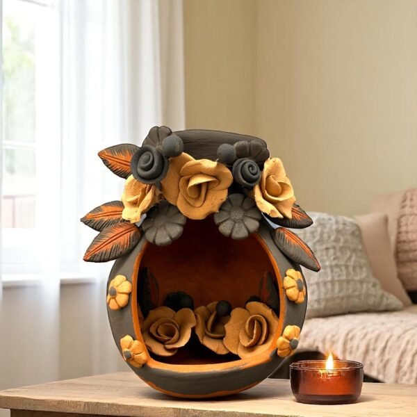 Filigrana Tealight Clay Mini Chimney, Candle Holder Artistic  Oaxaca México By Artisans Handmade Crafts, Home Decor Folk Art,  Pastillaje