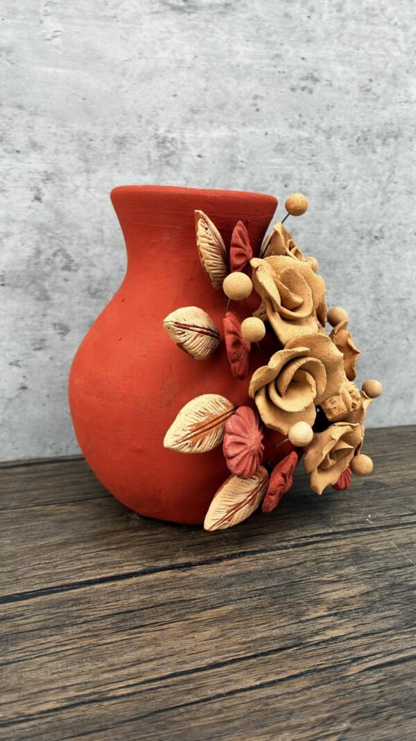 Mary Virgin Filigrana Clay Flower Vase, Artistic  Oaxaca México By Artisans Handmade Crafts, Home Decor Folk Art,  Virgen de Guadalupe - Image 2