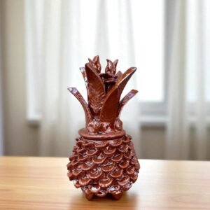 Mexican pottery, Pineapple decor, Mexican decoration, Pineapple sculpture, Glazed clay pineapple, Pottery from Michoacan