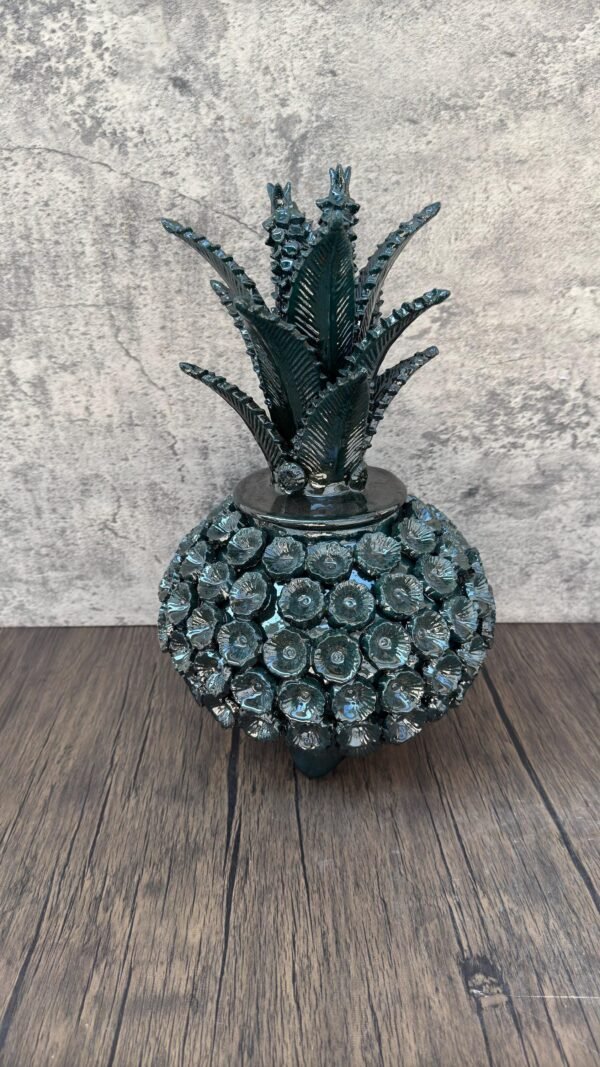 Mexican pottery, Pineapple decor, Mexican decoration, Pineapple sculpture, Glazed clay pineapple, Pottery from Michoacan - Image 2