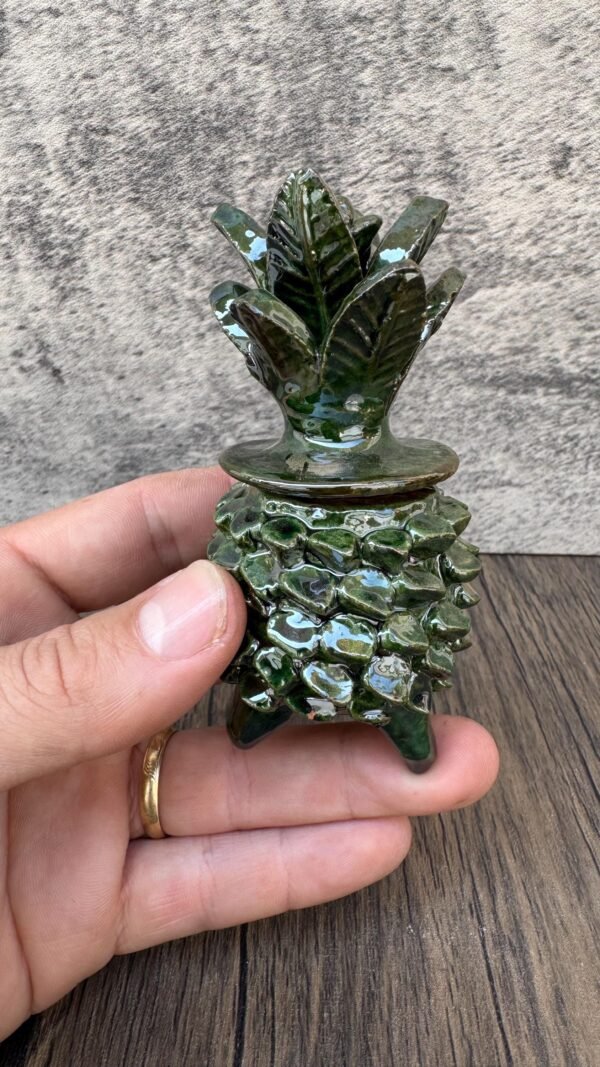 Mexican pottery, Pineapple decor, Mexican decoration, Pineapple sculpture, Glazed clay pineapple, Pottery from Michoacan “mini” - Image 2