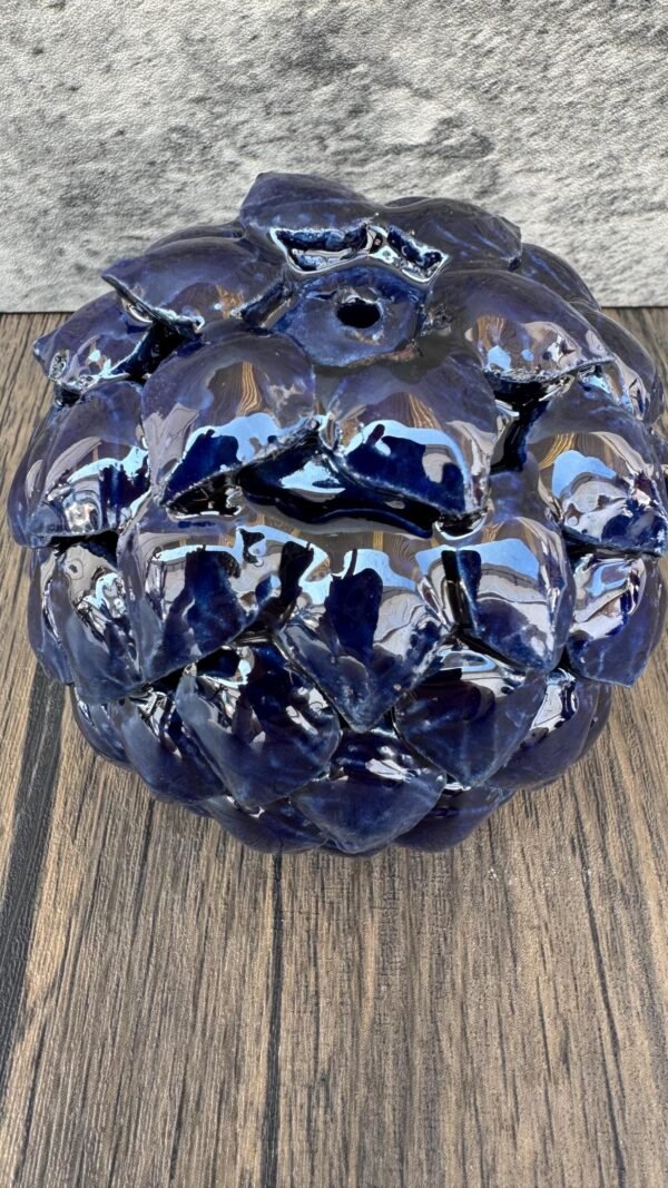 Handmade Ceramic Pinecone Incense Holder, Mexican Glazed Pottery, Blue Decorative Aromatherapy Burner, Artisan Clay Sculpture, Cone Incense - Image 2