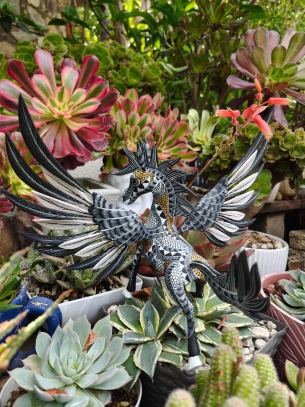 Pegasus Statue Folk Art Alebrije Sculpture, Wooden horse Mexican Decoration Figurine, Made Of Wood And Carved By Hand - Image 2