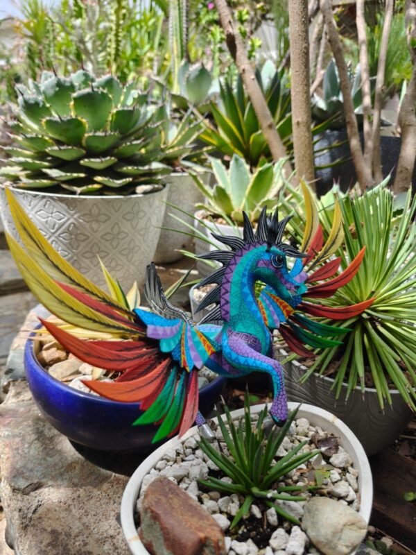 Winged Alebrije Pegasus, Hand Painted Mexican Wood Sculpture, Colorful Oaxacan Folk Art, Handmade Spirit Animal, Vibrant Decor Figurine, Fly