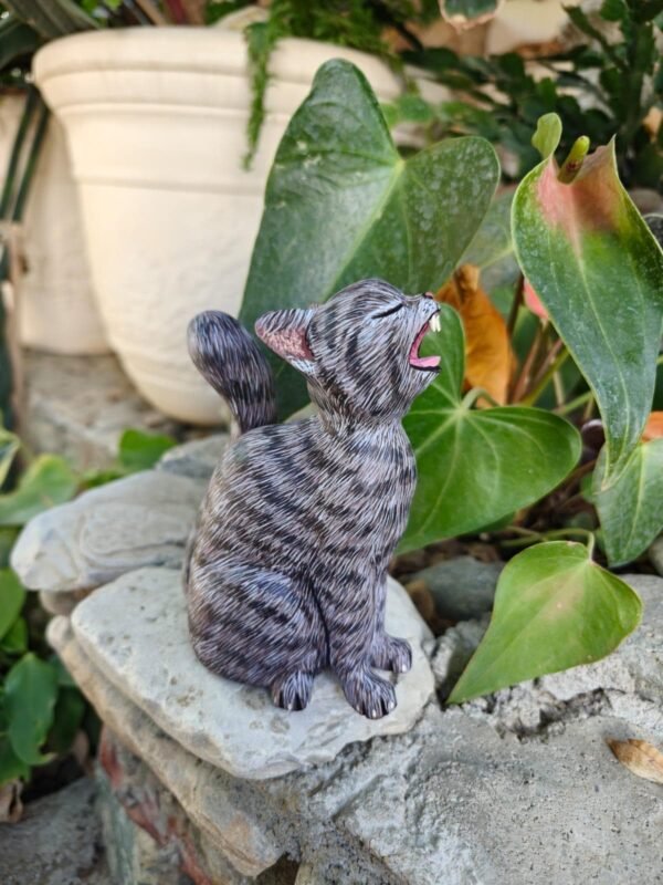 Cat Statue Mexican Folk Art Alebrije Sculpture, Wooden As Mexican Decoration Figurine, Made Of Wood And Carved By Hand