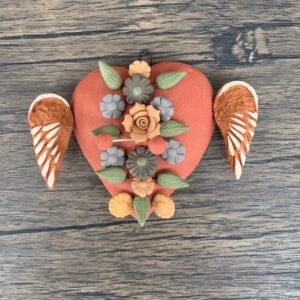 Filigrana Clay Heart Wall Hanging Ornament Artistic  Oaxaca México By Artisans Handmade Crafts, Home Decor Folk Art,  Pastillaje Technique