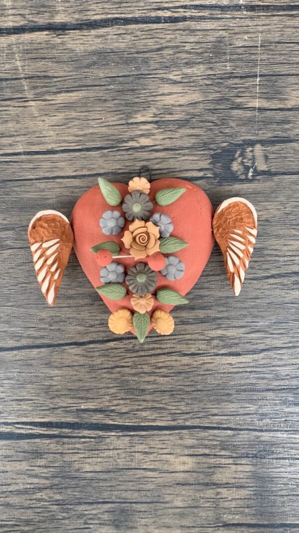 Filigrana Clay Heart Wall Hanging Ornament Artistic  Oaxaca México By Artisans Handmade Crafts, Home Decor Folk Art,  Pastillaje Technique