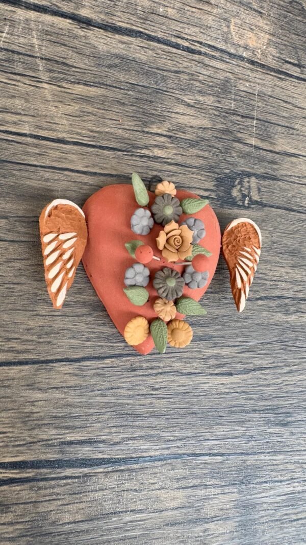 Filigrana Clay Heart Wall Hanging Ornament Artistic  Oaxaca México By Artisans Handmade Crafts, Home Decor Folk Art,  Pastillaje Technique - Image 2