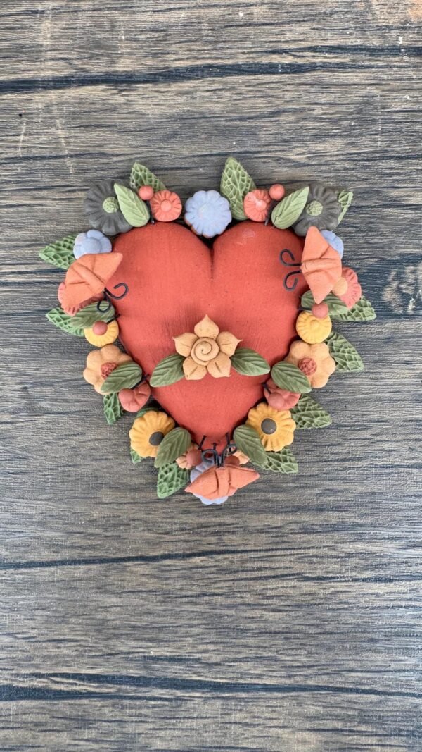 Filigrana Clay Heart Wall Hanging Ornament Artistic  Oaxaca México By Artisans Handmade Crafts, Home Decor Folk Art,  Pastillaje Technique