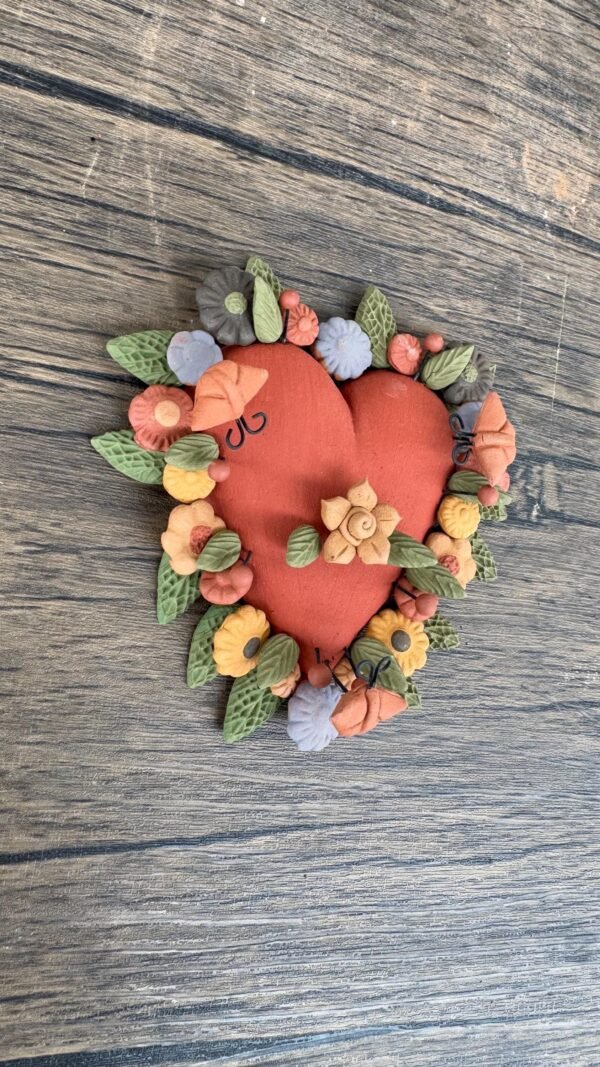 Filigrana Clay Heart Wall Hanging Ornament Artistic  Oaxaca México By Artisans Handmade Crafts, Home Decor Folk Art,  Pastillaje Technique - Image 2