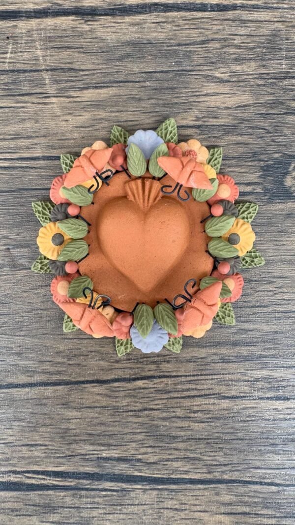Filigrana Clay Heart Wall Hanging Ornament Artistic  Oaxaca México By Artisans Handmade Crafts, Home Decor Folk Art,  Pastillaje Technique