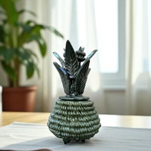 Mexican pottery, Pineapple decor, Mexican decoration, Pineapple sculpture, Glazed clay pineapple, Pottery from Michoacan