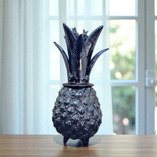 Mexican pottery, Pineapple decor, Mexican decoration, Pineapple sculpture, Glazed clay pineapple, Pottery from Michoacan