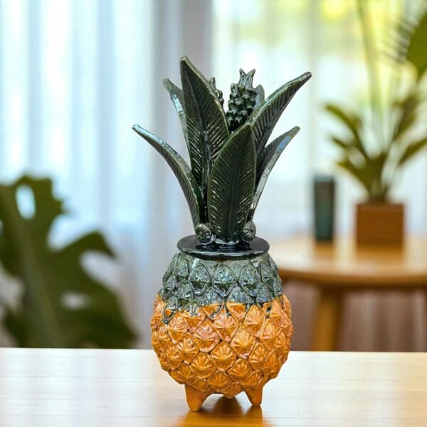 Mexican pottery, Pineapple decor, Mexican decoration, Pineapple sculpture, Glazed clay pineapple, Pottery from Michoacan