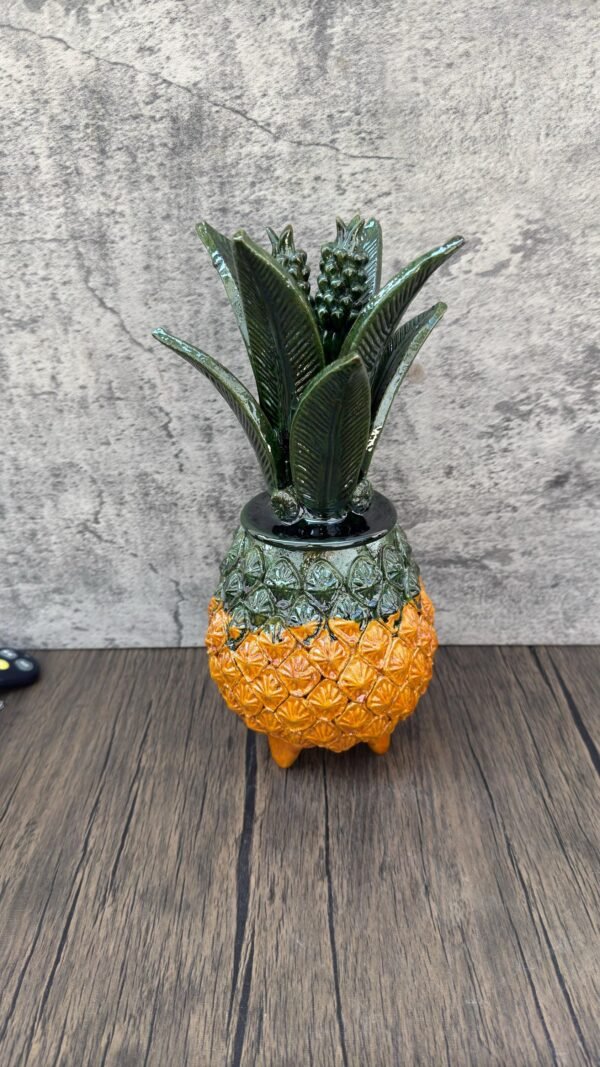 Mexican pottery, Pineapple decor, Mexican decoration, Pineapple sculpture, Glazed clay pineapple, Pottery from Michoacan - Image 2