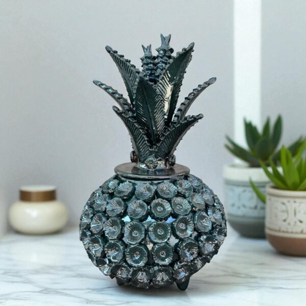 Mexican pottery, Pineapple decor, Mexican decoration, Pineapple sculpture, Glazed clay pineapple, Pottery from Michoacan