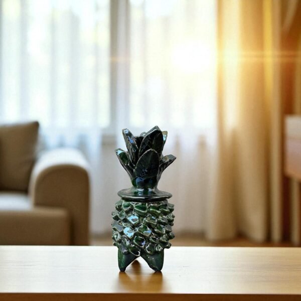 Mexican pottery, Pineapple decor, Mexican decoration, Pineapple sculpture, Glazed clay pineapple, Pottery from Michoacan “mini”