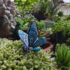 Butterflie Figurine Statue Oaxaca Mexican Folk Art Alebrije Sculpture, Wooden As Mexican Decoration, Made Of Wood And Carved By Hand