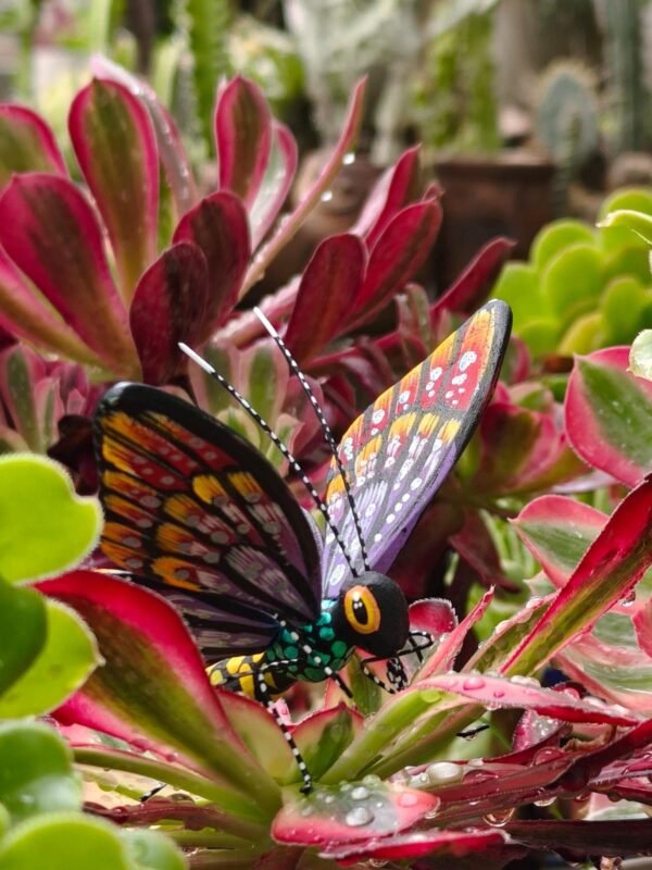 Butterflie Figurine Statue Oaxaca Mexican Folk Art Alebrije Sculpture, Wooden As Mexican Decoration, Made Of Wood And Carved By Hand