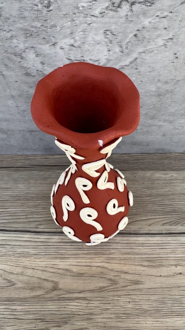 Embroidered Clay Vase From Oaxaca México Home Decor Handcrafted Jarron Barro Bordado Oaxaca Handmade Unique Designs From Artisans - Image 3