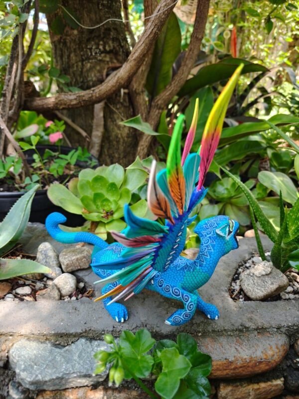 Glifo Mythological Beast, Bull & Eagle Nahuatl  Statue  Art Alebrije Sculpture, Wooden Figurine, Made Of Wood Carved By Hand WE CUSTOMIZE - Image 3