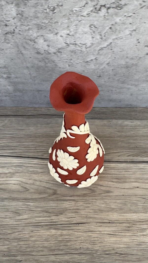Embroidered Clay Vase From Oaxaca México Home Decor Handcrafted Jarron Barro Bordado Oaxaca Handmade Unique Designs From Artisans - Image 3