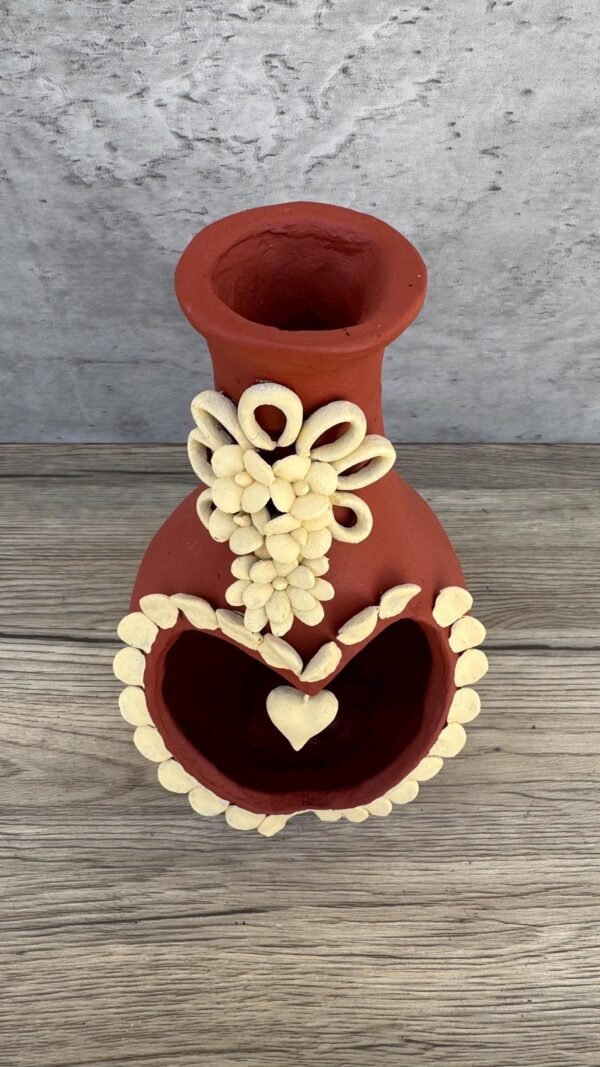 Mini Chimney Handcrafted Oaxacan  With Pastillaje Or Filigrana - Natural Clay Mexican Artistry, Decorative Home Accent, Unique Artisanal - Image 3