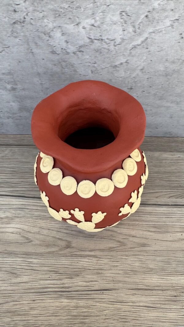 Embroidered Clay Vase From Oaxaca México Home Decor Handcrafted Jarron Barro Bordado Oaxaca Handmade Unique Designs From Artisans - Image 3