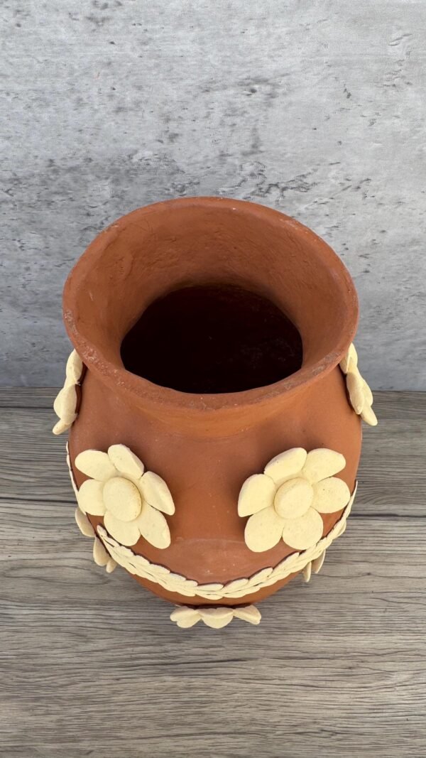 Embroidered Clay Vase From Oaxaca México Home Decor Handcrafted Jarron Barro Bordado Oaxaca Handmade Unique Designs From Artisans - Image 3