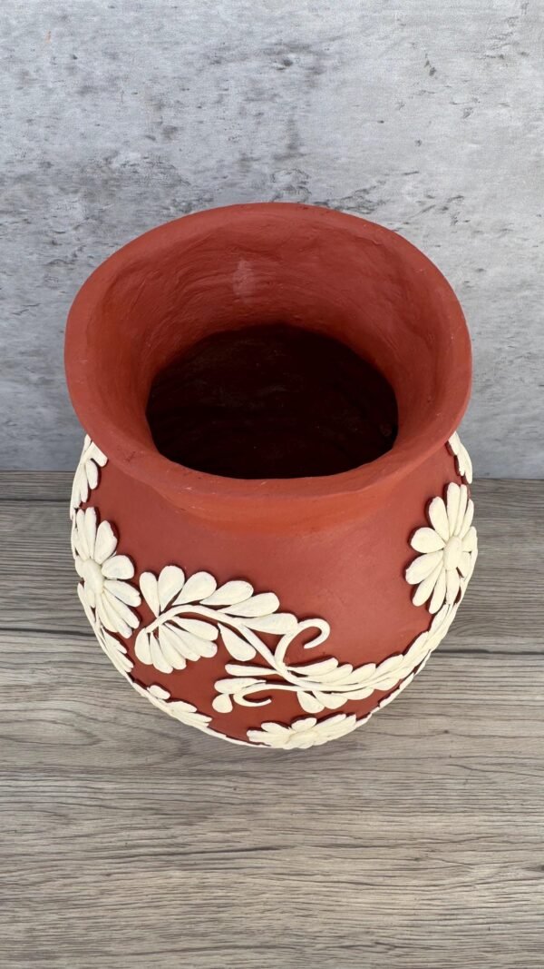 Embroidered Clay Vase From Oaxaca México Home Decor Handcrafted Jarron Barro Bordado Oaxaca Handmade Unique Designs From Artisans - Image 3